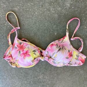 Pualani Pink Hawaii Flower Bikini Top
